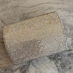 Vintage Judith Liber Silver Crystal Clutch, accessories, bag and box included.